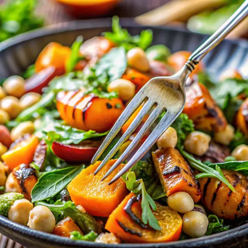 Лятна салата с нахут и моркови на грил