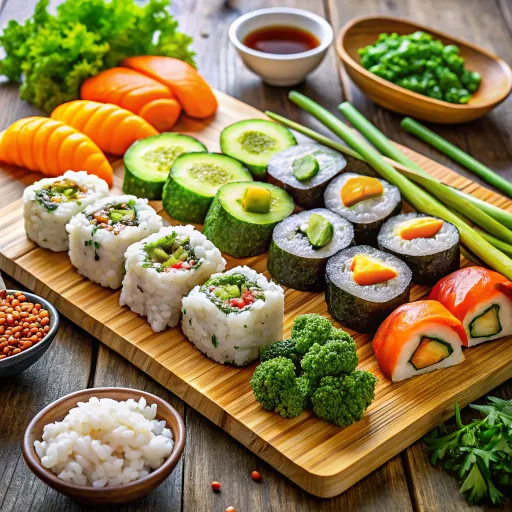 Пикантно авокадово крем-суши с морков и краставица